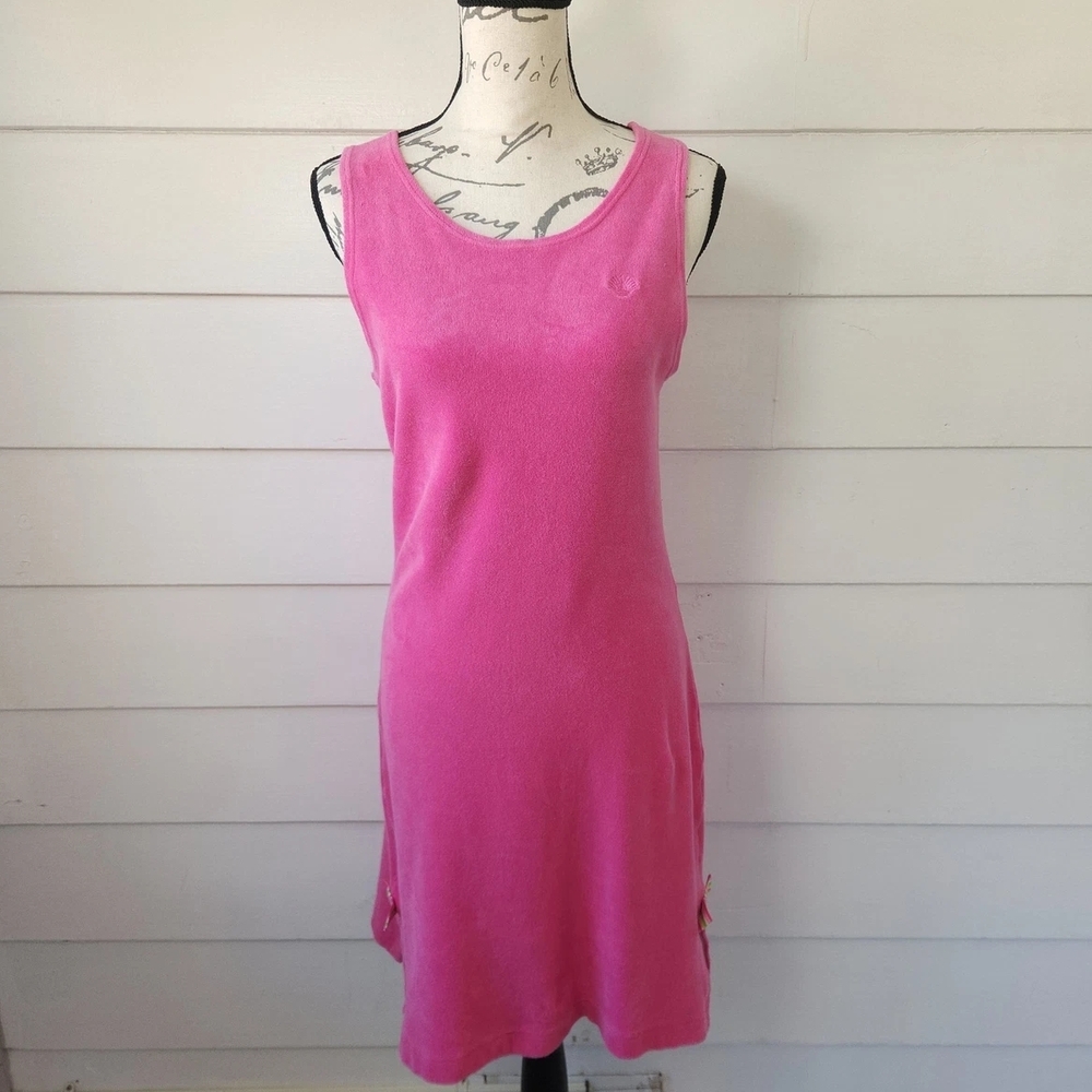 Key West Hot Pink Terry Cloth Tank Dress Beach Coverup - Size M​
